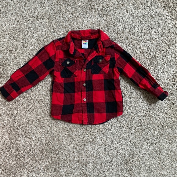 healthtex Other - Healthtex 3T (red/black) Flannel button up shirt